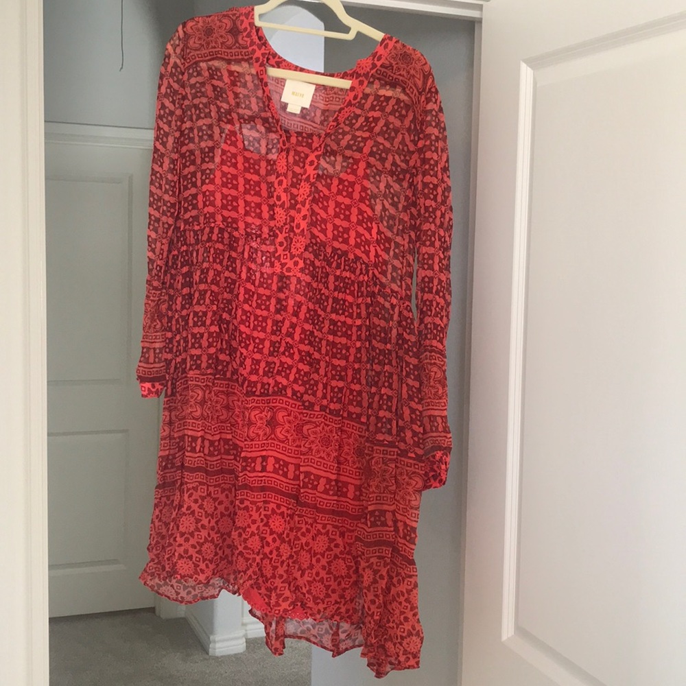 Maeve burnt orange pattern dress